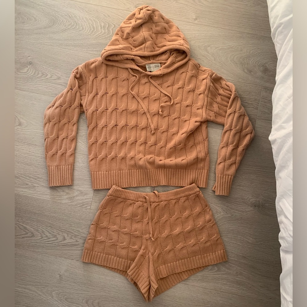 Anthropology Camel Knit Set